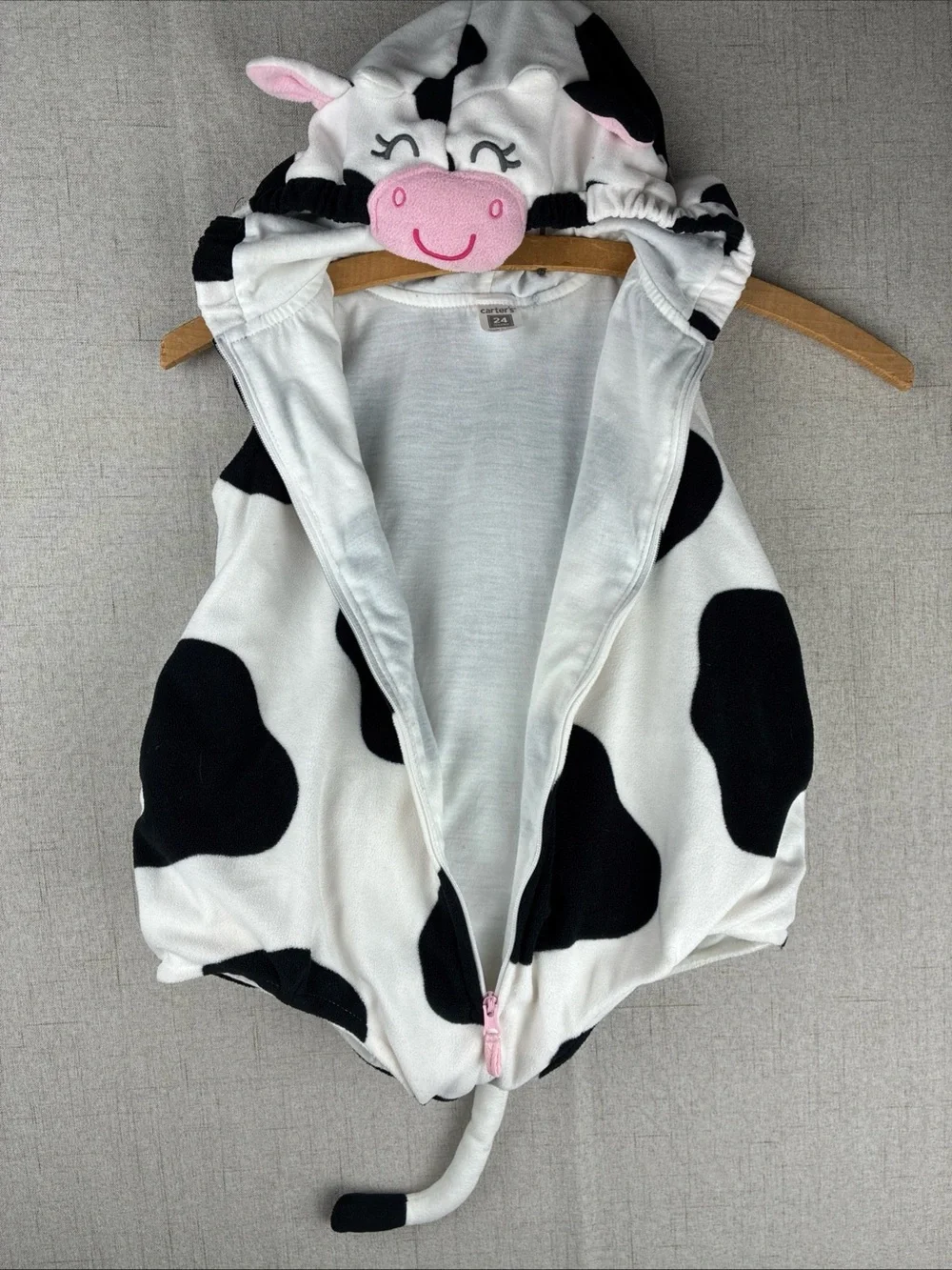 Carters Cow Costume Toddler 24M Halloween One Piece Hoodie Wild Moo Plush Baby